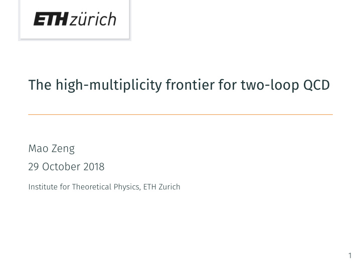 the high multiplicity frontier for two loop qcd