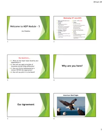 Welcome to MDP Module - 5    Introduction to new product  mind set Innovation,    and service