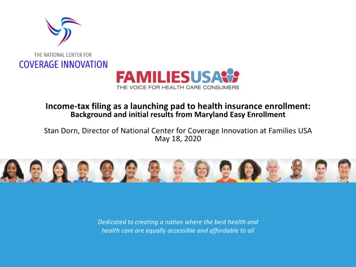 income tax filing as a launching pad to health insurance
