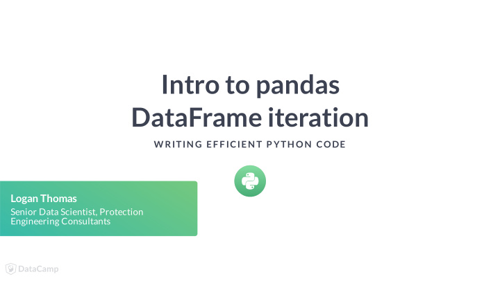 intro to pandas dataframe iteration