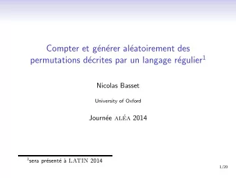 Compter et g  en  erer al  eatoirement des egulier 1  permutations d  ecrites par un