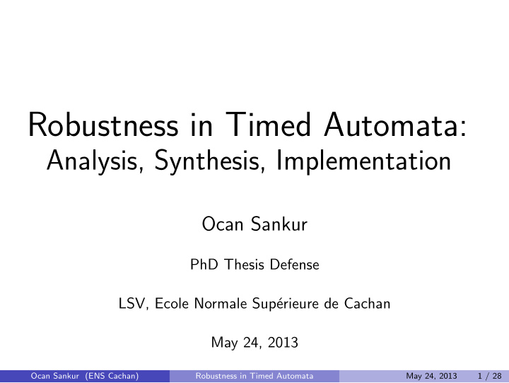 robustness in timed automata