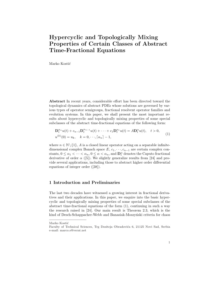 hypercyclic and topologically mixing properties of