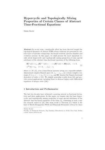 Hypercyclic and Topologically Mixing  Properties of Certain Classes of Abstract  Time-Fractional