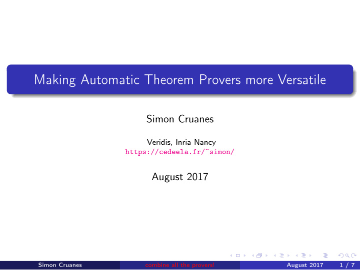 making automatic theorem provers more versatile