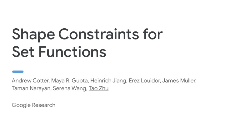 shape constraints for set functions