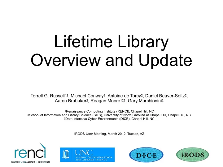 lifetime library overview and update