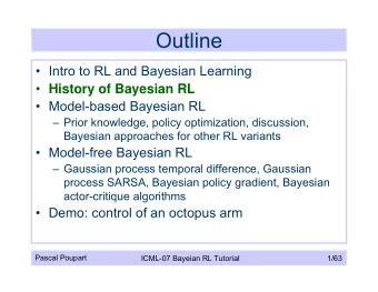 Outline   Intro to RL and Bayesian Learning  History of Bayesian RL   Model-based Bayesian