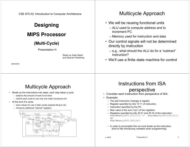 multicycle approach