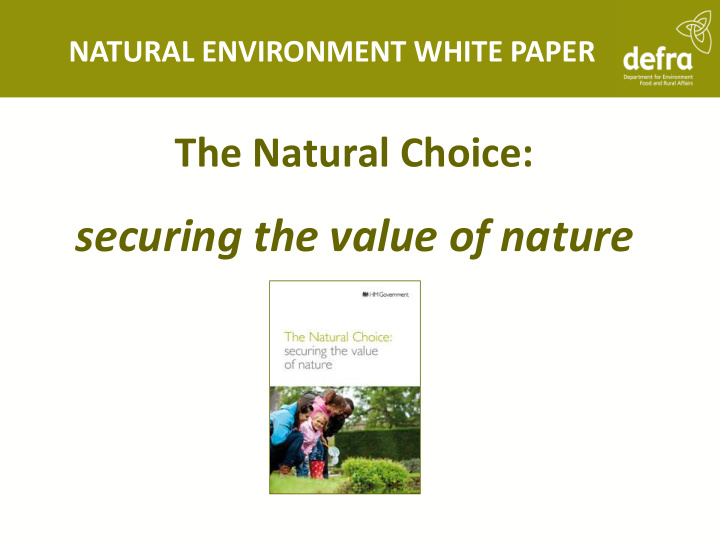 securing the value of nature