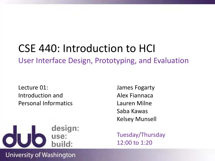cse 440 introduction to hci