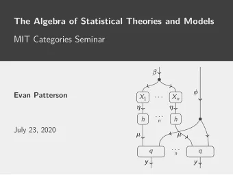The Algebra of Statistical Theories and Models  MIT Categories Seminar      Evan Patterson