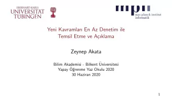 Yeni Kavramlar En Az Denetim ile  Temsil Etme ve A  cklama  Zeynep Akata  Bilim Akademisi -