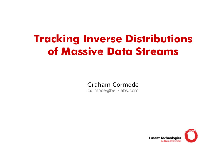 tracking inverse distributions of massive data streams