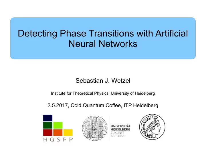detecting phase transitions with artificial neural