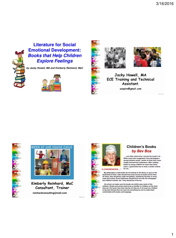 literature for social emotional development books that