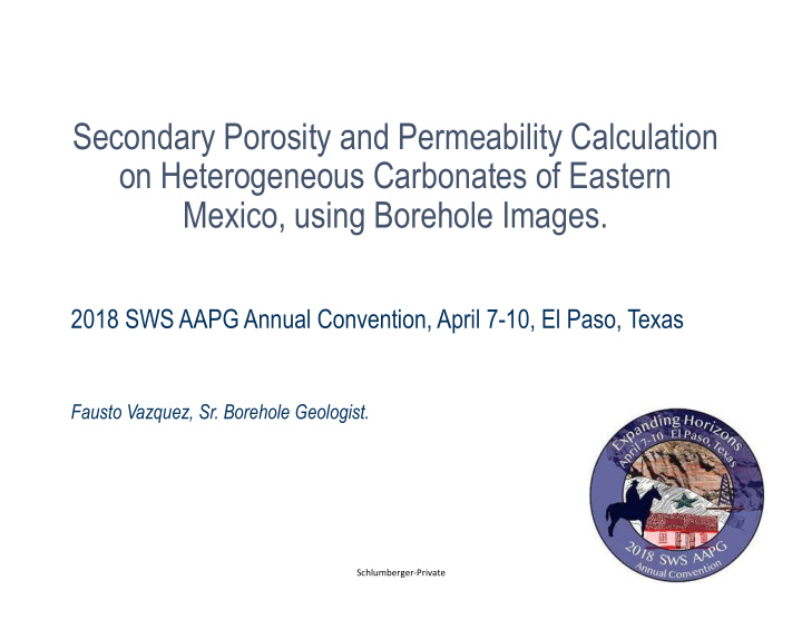 secondary porosity and permeability calculation on