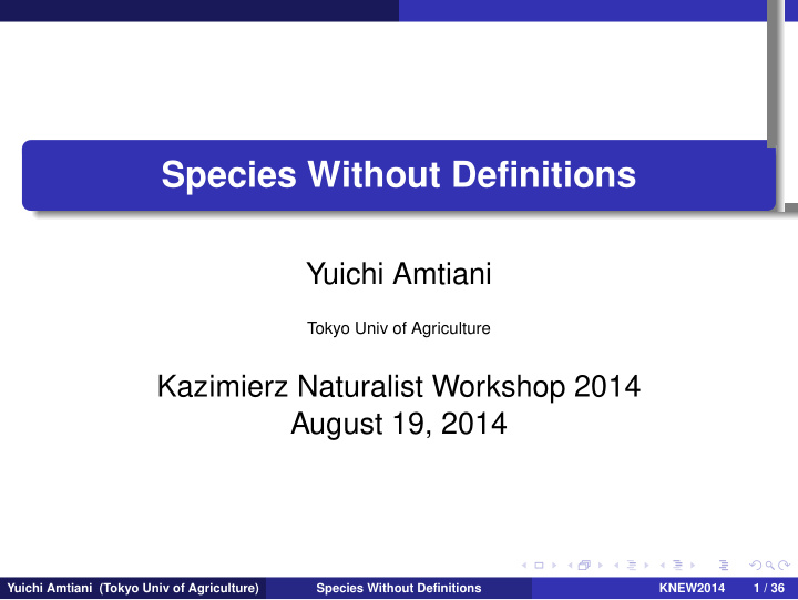 species without definitions