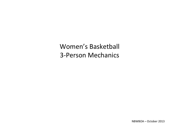 women s basketball 3 person mechanics