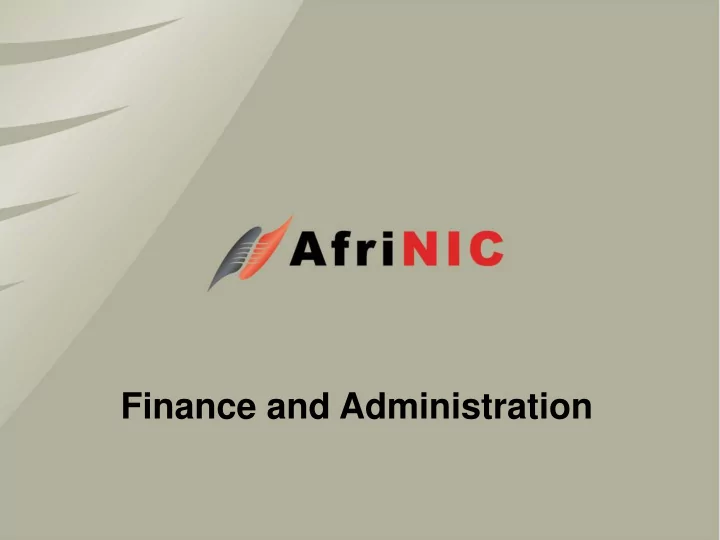finance and administration road map