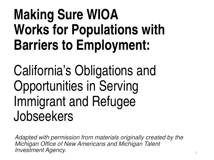 making sure wioa works for populations with barriers to
