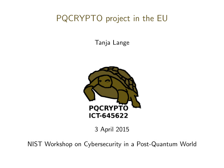 pqcrypto project in the eu