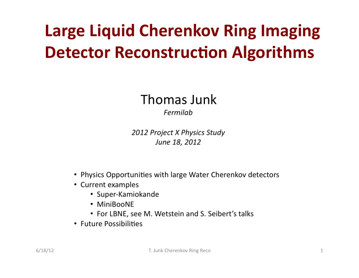 large liquid cherenkov ring imaging detector