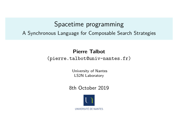 spacetime programming