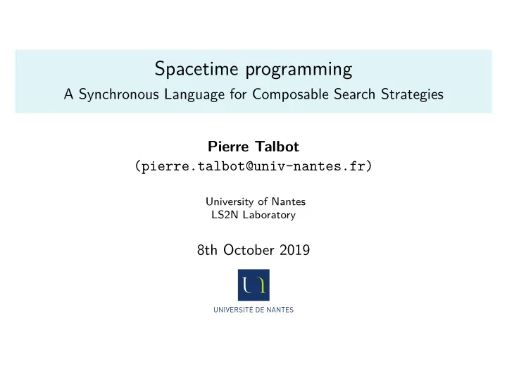 spacetime programming