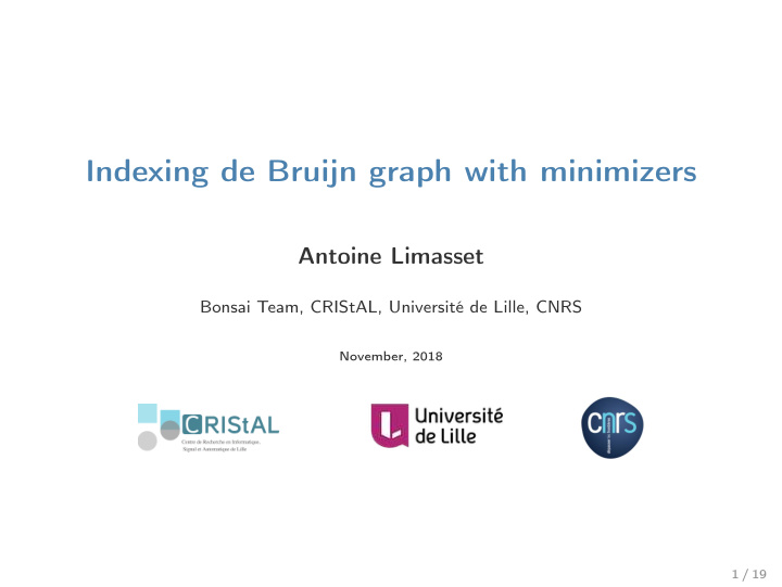 indexing de bruijn graph with minimizers