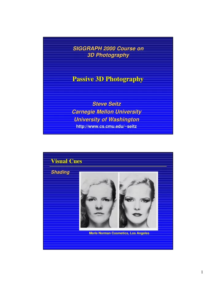 passive 3d photography passive 3d photography