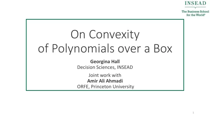 of polynomials over a box