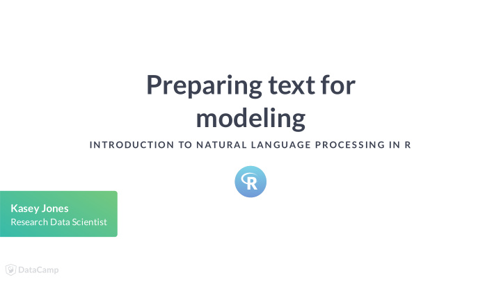 preparing text for modeling