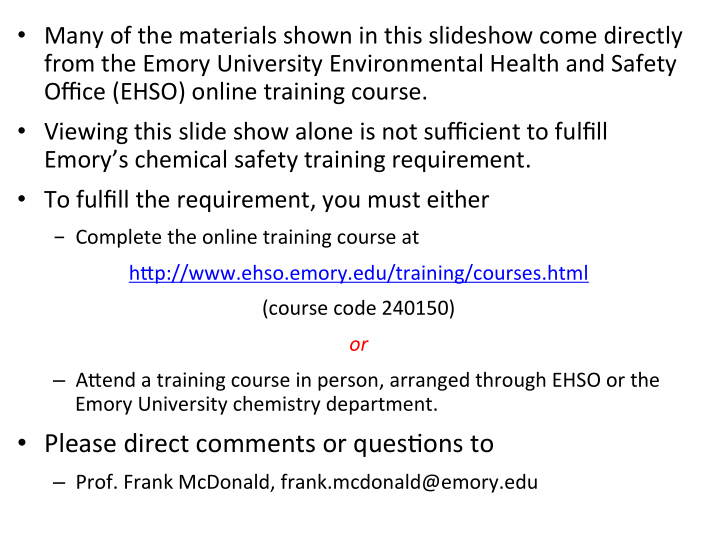 emory university chemistry department please direct