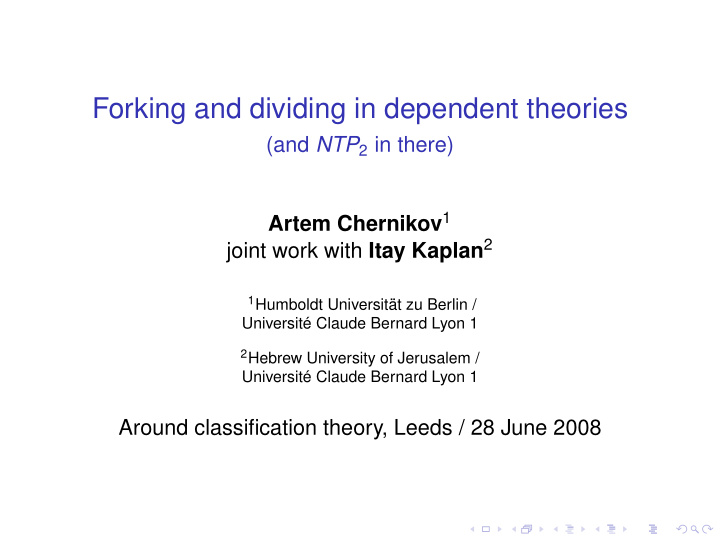 forking and dividing in dependent theories