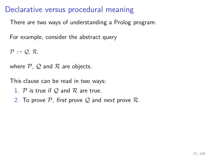 declarative versus procedural meaning