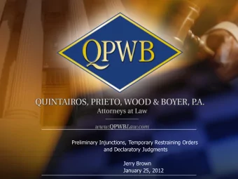 Preliminary Injunctions, TROs and Declaratory  Judgments  Requests for emergency or non-monetary