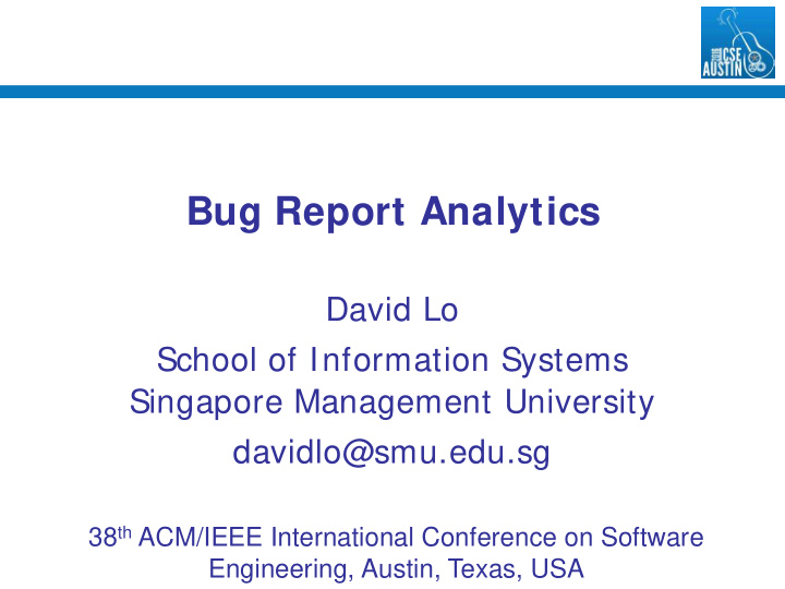 bug report analytics