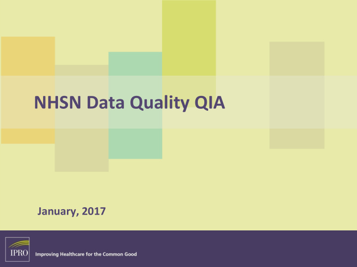nhsn data quality qia