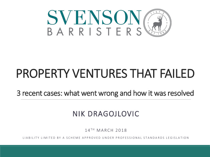 property ventures that failed