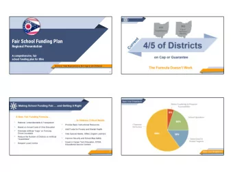 Fair School Funding Plan  Regional Presentation  A comprehensive, fair  school funding plan for
