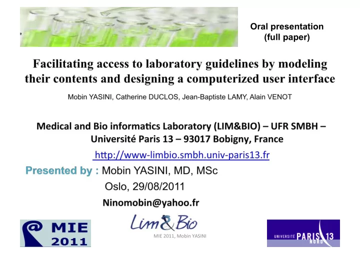 oral presentation full paper