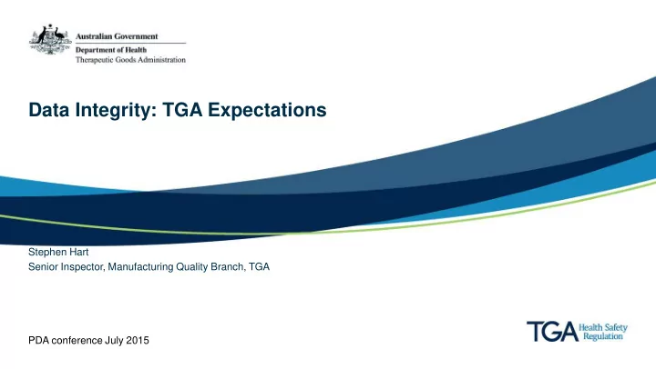 data integrity tga expectations