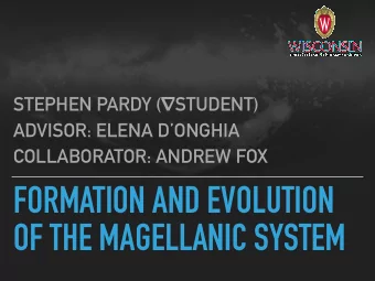 FORMATION AND EVOLUTION  OF THE MAGELLANIC SYSTEM  STEPHEN PARDY - THE ROLE OF GAS IN GALAXY