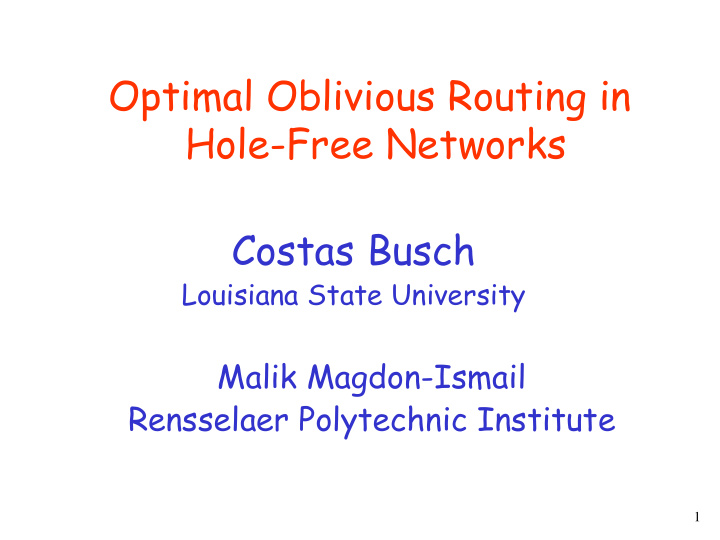 optimal oblivious routing in