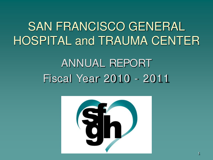 san francisco general hospital and trauma center