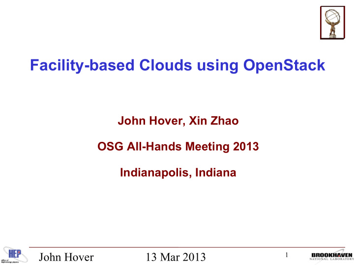 facility based clouds using openstack
