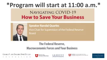 *Program will start at 11:00 a.m.*  Spencer P. Eccles  Managing Director  The Cynosure Group