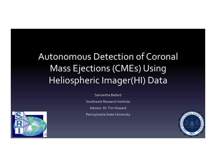 autonomous detection of coronal mass ejections cmes using