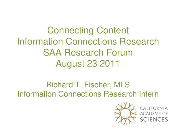 connecting content information connections research saa